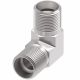 Steel Adapter, 3/4-16 Male SAE O-Ring Boss (Straight Thread O-Ring) To 7/8-14 Male JIC 37 deg Flare, 90 deg Elbow