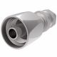 Steel Reusable 1 Wire Braid Reduced Bore Two-Piece Fitting, 7/16-20 Female SAE 45 deg Flare Swivel, -04 Hose, Straight