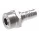 Steel Flat Crimp Fitting, 1/8-27 Male NPT, -04 Hose, Straight