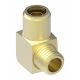 Brass Push>Connect Air Brake Tube Fitting, 0.25 Inch Tube OD To 1/8-27 Male NPT, 90 deg Elbow