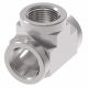 Blue Anodized Aluminum Adapter (AN 917),  Inch Female NPT Tee