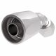 Steel Reusable 1 Wire Braid Reduced Bore Fitting, 7/8-14 Female JIC 37 deg Flare Swivel, -10 Hose, 45 deg Elbow