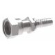 Steel Flat Crimp Fitting, 1-1/16-12 Female JIC 37 deg Flare Swivel, -12 Hose, Straight