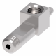 Blue Anodized Aluminum In-Line Fuel Pressure Adapter, -06 Male JIC 37 deg Flare Run To 1/8 Inch Female NPT Branch, Tee