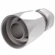 Steel Reusable 1 Wire Braid Reduced Bore Three-Piece Fitting, 9/16-18 Female JIC 37 deg Flare Swivel, -06 Hose, Straight