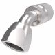 Steel Crimp 1 Wire Braid Reduced Bore Fitting, 3/4-16 Female JIC 37 deg Flare Swivel, -08 Hose, 45 deg Elbow