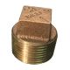Brass Pipe Fitting, 1-1/4 Inch Square Head Plug