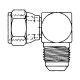 Brass Adapter, 0.38 Inch Female SAE 45 deg Flare To 0.38 Inch Male SAE 45 deg Flare, 90 deg Elbow