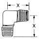 Brass Adapter, 3/8-18 Male NPT To Male NPT, 90 deg Elbow