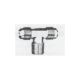 Brass Adapter, 5/8-18 Male SAE 45 deg Flare Run To 1/4-18 Male NPT Branch, Tee