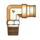 Brass Push-In Tube Fitting, 0.38 Tube OD to 1/4-18 Male NPT Swivel, 90 deg Elbow
