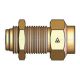 Brass Push-In Tube Fitting, 0.25 Tube OD to 1/4-18 Female NPT, Straight Bulkhead