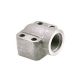 Steel 4-Bolt Flange Adapter, 1.50 Inch Code 61 Flange, O-Ring Half To 1.50 Inch Female NPT, 90 deg Elbow