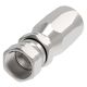 Steel Reusable 1 Wire Braid Reduced Bore Two-Piece Fitting, 7/16-20 Female SAE 45 deg Flare Swivel, -04 Hose, Straight