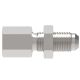 Steel Adapter, 1/8-27 Female NPT To 7/16-20 Male JIC 37 deg Flare, Straight Bulkhead