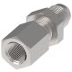 Steel Adapter, 3/8-18 Female NPT To 3/4-16 Male JIC 37 deg Flare, Straight Bulkhead