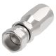 Steel Reusable 1 Wire Braid Reduced Bore Two-Piece Fitting, 3/4-16 Female SAE 45 deg Flare Swivel, -08 Hose, Straight