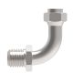 Steel Adapter, 1-5/16-12 Female JIC 37 deg Flare Swivel To 1-5/16-12 Male JIC 37 deg Flare, 90 deg Bent Tube (For pressures thru 4 Light Spiral Hose)
