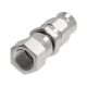 Stainless Steel Reusable 1 Wire Braid Teflon Fitting, 3/8-24 Female JIC 37 deg Flare Swivel, -03 Hose, Straight
