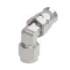 Stainless Steel Reusable 1 Wire Braid Teflon Fitting, 3/8-24 Female JIC 37 deg Flare Swivel, -03 Hose, 90 deg Elbow
