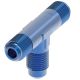 Blue Anodized Aluminum Adapter (AN 824), -06 Male JIC 37 deg Flare Run To Male JIC 37 deg Flare Branch, Tee