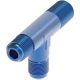 Blue Anodized Aluminum Adapter (AN 826), -04 Male JIC 37 deg Flare & 1/8 Inch Male NPT Run To -04 Male JIC 37 deg Flare Branch, Tee