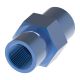 Blue Anodized Aluminum Adapter, Inch Female NPT Coupling, Straight