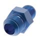 Blue Anodized Aluminum Adapter, -06 Male JIC 37 deg Flare To 12MM x 1.5 Male Metric Thread, Straight