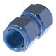 Blue Anodized Aluminum Adapter, -08 Female JIC 37 deg Flare To -08 Female JIC 37 deg Flare, Straight