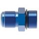 Blue Anodized Aluminum Adapter, -10 Male SAE O-Ring Boss (Straight Thread O-Ring) To -10 Male JIC 37 deg Flare, Straight