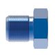 Blue Anodized Aluminum Adapter (AN 814), -06 Male SAE O-Ring Boss (Straight Thread O-Ring) Hex Plug