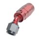 Red/Blue Anodized Aluminum Reusable Fitting for AQP & StartLite Racing Hose, -06 Hose & Female JIC 37 deg Flare Swivel, 45 deg Elbow