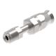 Steel Reusable 1 Wire Braid Teflon Fitting, 5/8-18 Male SAE Inverted Flare, -06 Hose, Straight