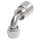 Steel Crimp 1 Wire Braid Reduced Bore Fitting, 7/8-14 Female JIC 37 deg Flare Swivel, -10 Hose, 90 deg Elbow