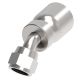 Steel Crimp 1 Wire Braid Reduced Bore Fitting, 1-5/16 - 12 Female JIC 37 deg Flare Swivel, -16 Hose, 45 deg Elbow