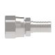 Stainless Steel Flat Crimp Fitting, 3/4-16 Female JIC 37 deg Flare Swivel, -08 Hose, Straight