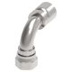 Steel Crimp 1 Wire Braid Reduced Bore Fitting, 1-5/16 - 12 Female JIC 37 deg Flare Swivel, -16 Hose, 90 deg Elbow