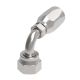 Steel Reusable 1 Wire Braid Reduced Bore Fitting, 13/16-16 Female O-Ring Face Seal Swivel, -08 Hose, 90 deg Elbow