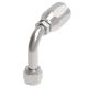 Steel Reusable 1 Wire Braid Reduced Bore Fitting, 7/16-20 Female JIC 37 deg Flare Swivel, -04 Hose, Long 90 deg Elbow