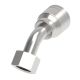 Global TTC 1 & 2 Wire Braid Steel Crimp Fitting, G 3/4 Female BSP (British) Swivel, -12 Hose, 45 deg Elbow