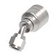 Global TTC 1 & 2 Wire Braid Steel Crimp Fitting, 7/8-14 Female JIC 37 deg Flare Swivel, -08 Hose, 45 deg Elbow