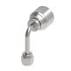 Global TTC 1 & 2 Wire Braid Steel Crimp Fitting, 7/8-14 Female JIC 37 deg Flare Swivel, -10 Hose, Long 90 deg Elbow