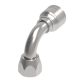 Global TTC 1 & 2 Wire Braid Steel Crimp Fitting, 1-1/16-12 Female JIC 37 deg Flare Swivel, -10 Hose, 90 deg Elbow