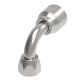 Global TTC 1 & 2 Wire Braid Steel Crimp Fitting, 1-1/16-12 Female JIC 37 deg Flare Swivel, -12 Hose, 90 deg Elbow