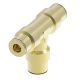 Brass Push>Connect Metric Tube Fitting, 8.00 mm Tube OD Union Tee