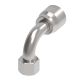Global TTC 1 & 2 Wire Braid Steel Crimp Fitting, 1-5/16-12 Female JIC 37 deg Flare Swivel, -16 Hose, 90 deg Elbow