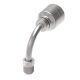 Global TTC 1 & 2 Wire Braid Steel Crimp Fitting, 7/16-24 Male SAE Inverted Flare, -04 Hose, 90 deg Elbow