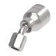 Global TTC 1 & 2 Wire Braid Steel Crimp Fitting, 9/16-18 Female JIC 37 deg Flare Swivel, -04 Hose, 45 deg Elbow