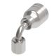 Global TTC 1 & 2 Wire Braid Steel Crimp Fitting, 9/16-18 Female JIC 37 deg Flare Swivel, -04 Hose, 90 deg Elbow