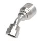 Global TTC 1 & 2 Wire Braid Steel Crimp Fitting, 3/4-16 Female JIC 37 deg Flare Swivel, -06 Hose, 45 deg Elbow